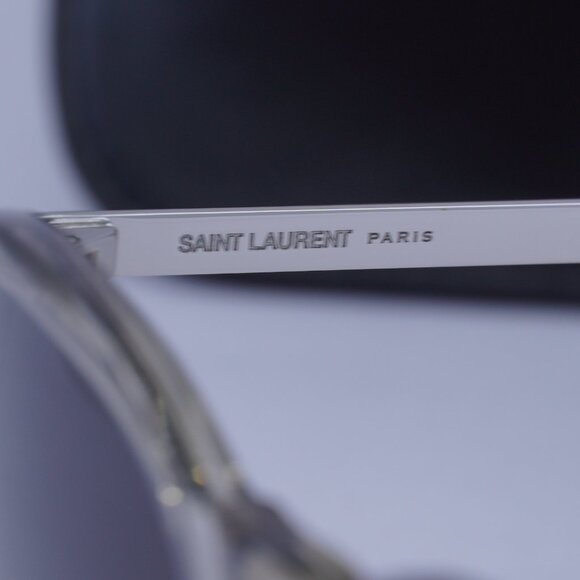 Saint Laurent SL360 005 Square Sunglasses - Transparent Brown/Black - Picture 8 of 10